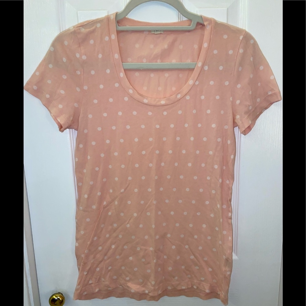 J Crew Peach Poka Dot T Shirt